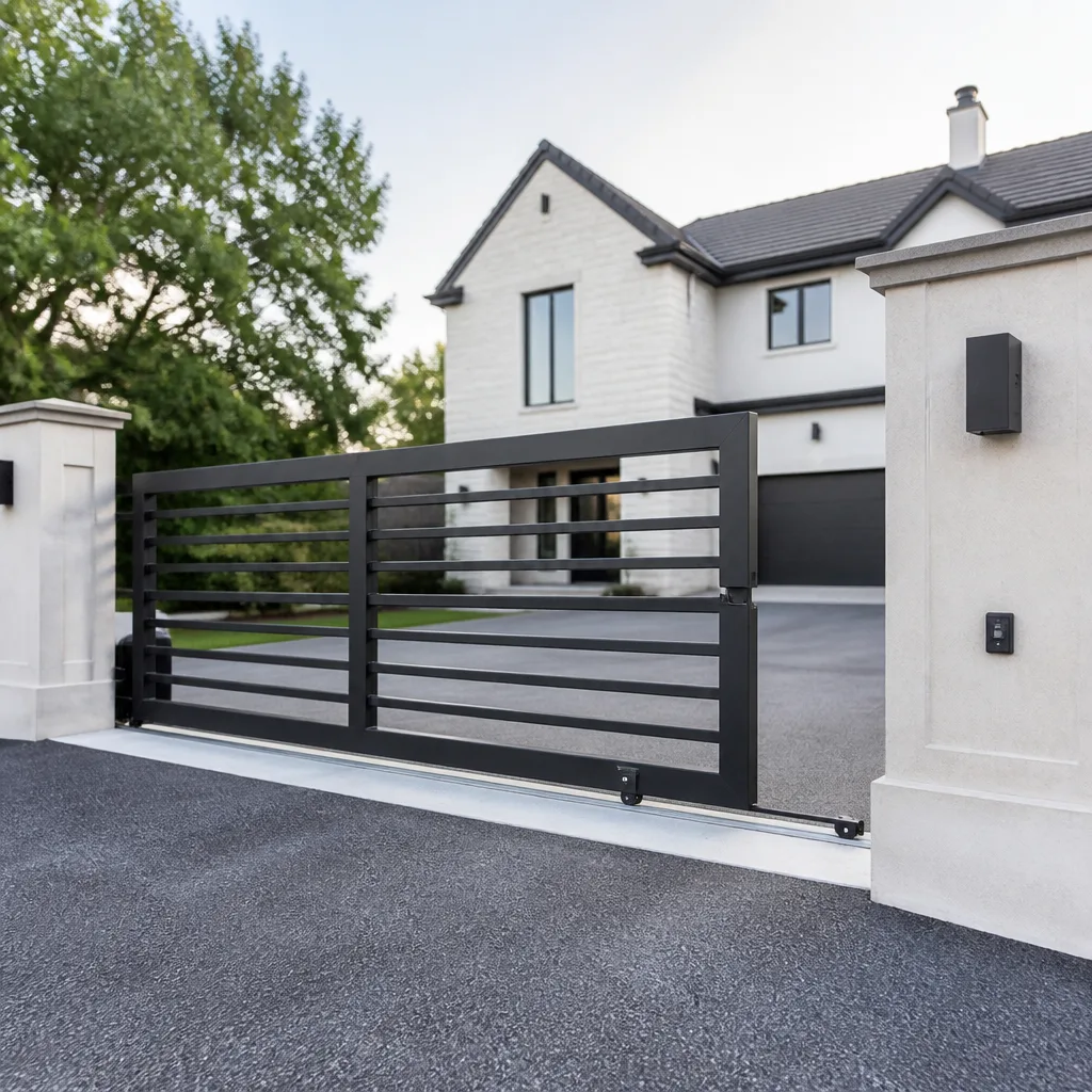 Sliding driveway gates